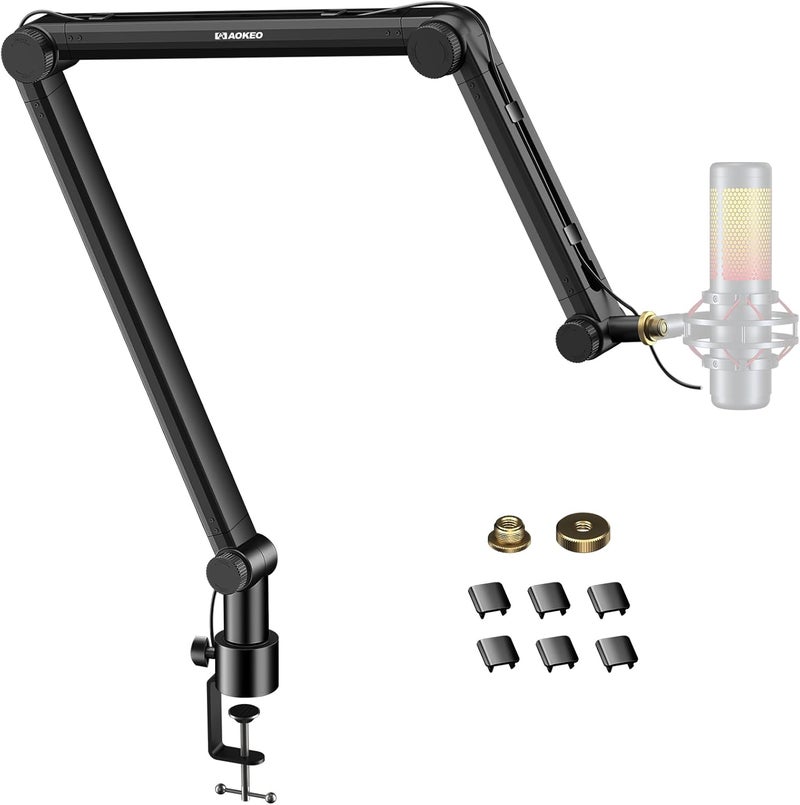 Aokeo Microphone Arm, AK-49 Adjustable Compact Mic Suspension Boom Scissor Arm Stand For Blue Yeti,Snowball iCE, HyperX QuadCast,SoloCast,Elgato Wave,Etc - Image 1